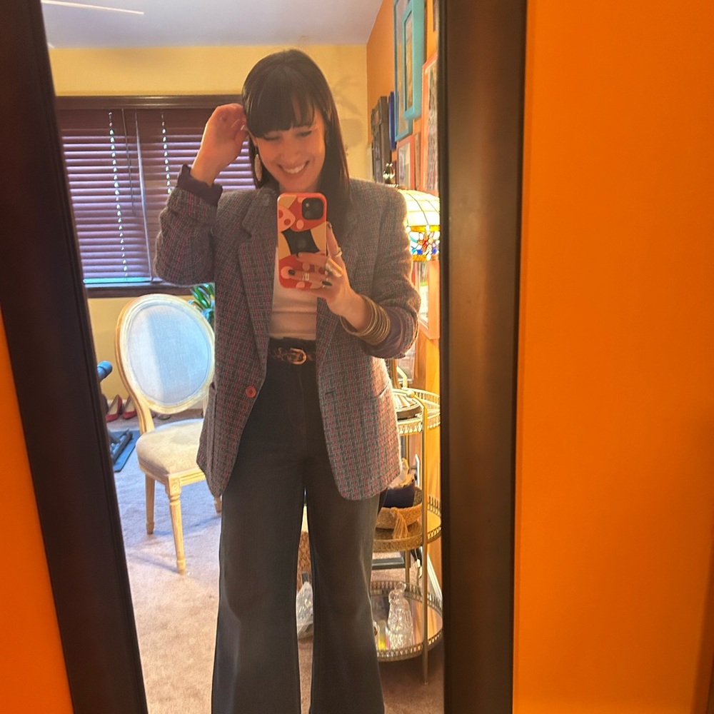 Vintage Liz Claiborne Petite Tweed Blazer Made in Hungary Statement